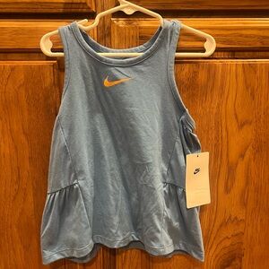Nike Girls 4T Blue Tank Top with Orange Logo